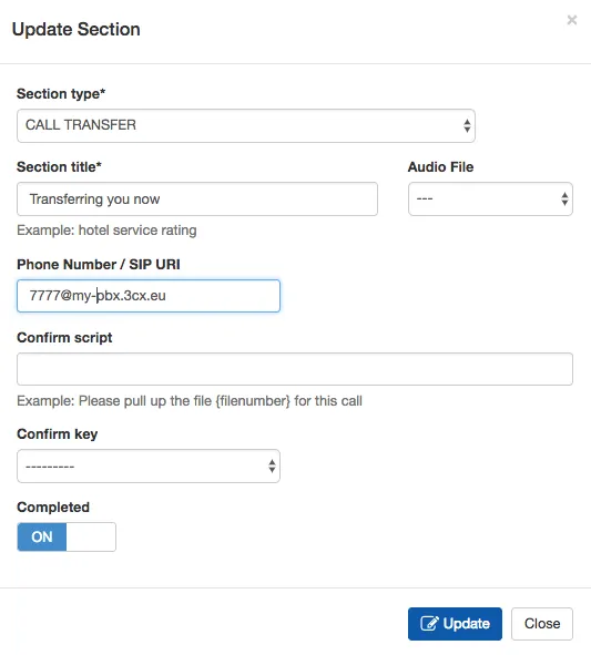 newfies-dialer Transfer Node