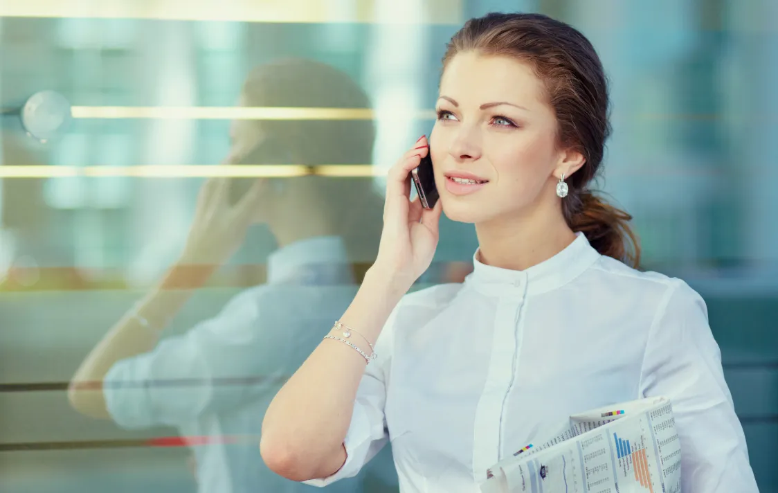 Businesswoman talking on a mobile phone