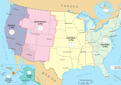 Auto Dialer- US Time Zone Map