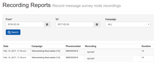 Recording Report